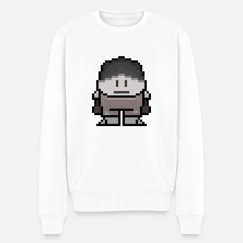 Pixelart - Männer Premium Bio Pullover - Weiß