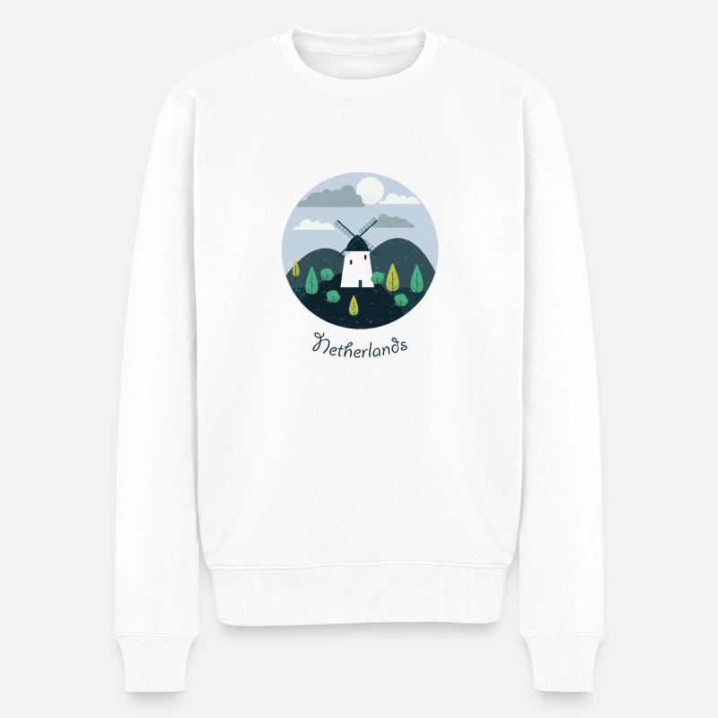 Doux grand logo des Pays-Bas. - Pull Premium bio Homme - blanc