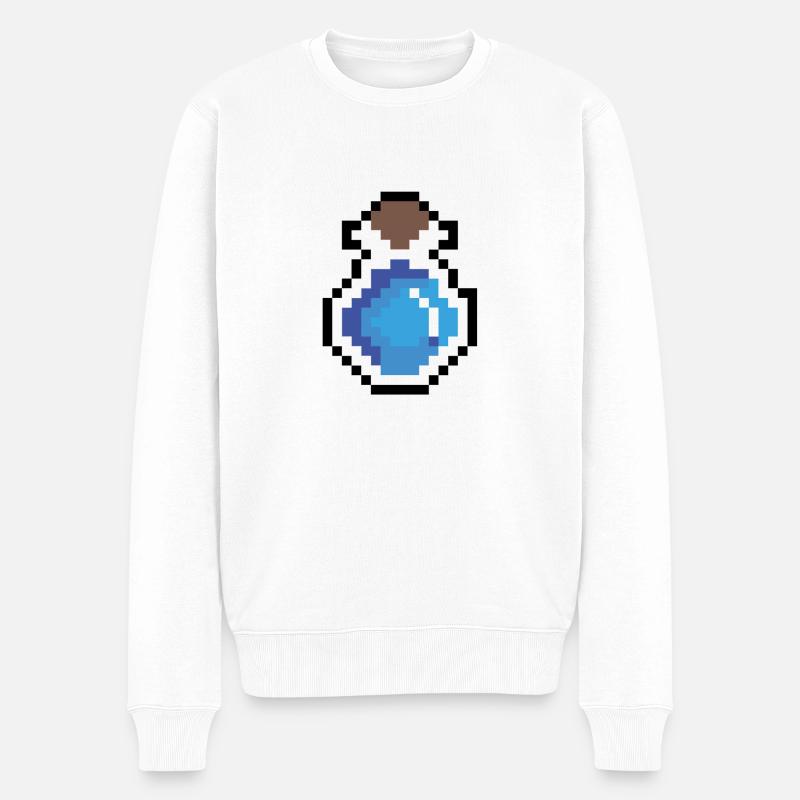 Potion bleue pixel art - Pull Premium bio Homme - blanc