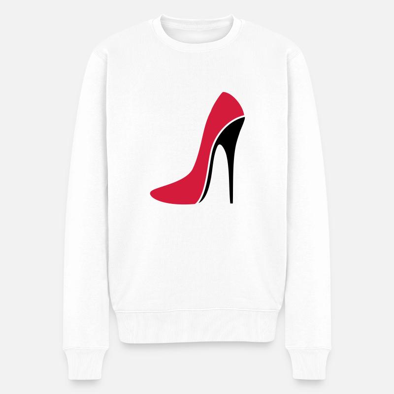 Sexy Stiletto / High Heel - three - Männer Premium Bio Pullover - Weiß