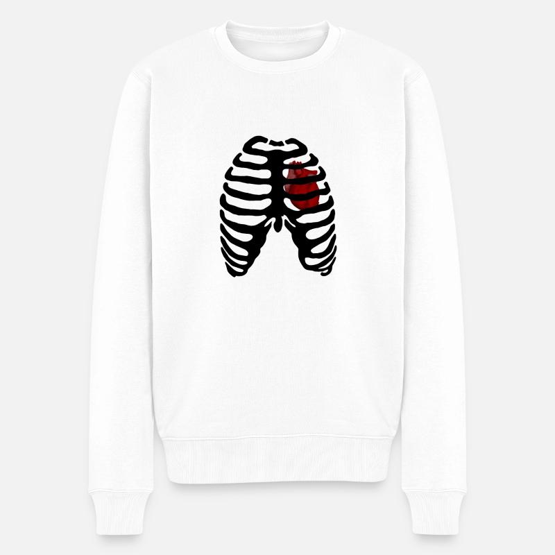 Rib cage Heart - Pull Premium bio Homme - blanc