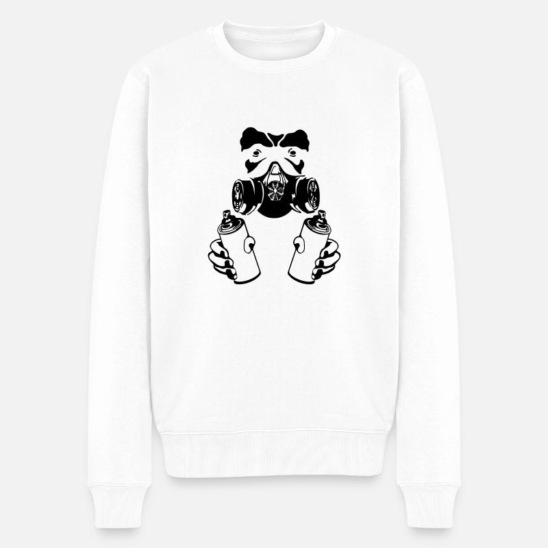 graffiti monkey - Männer Premium Bio Pullover - Weiß