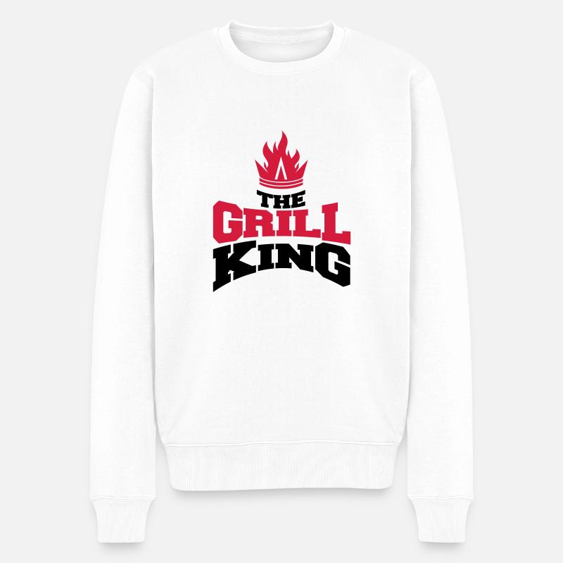 the grill king - Männer Premium Bio Pullover - Weiß