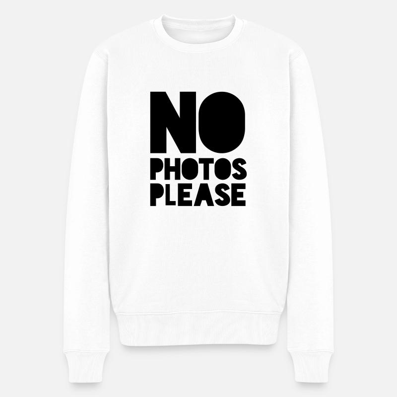 no photos please - Männer Premium Bio Pullover - Weiß