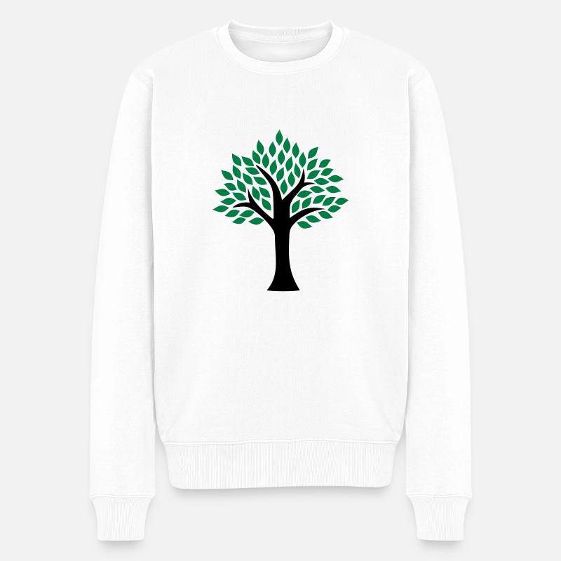 Baum - Männer Premium Bio Pullover - Weiß
