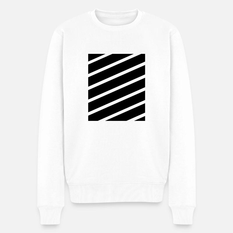 Stripes - Männer Premium Bio Pullover - Weiß