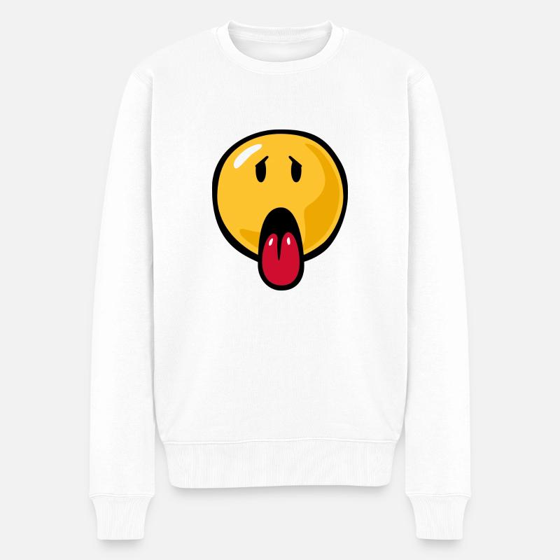 Smiley sick - Männer Premium Bio Pullover - Weiß