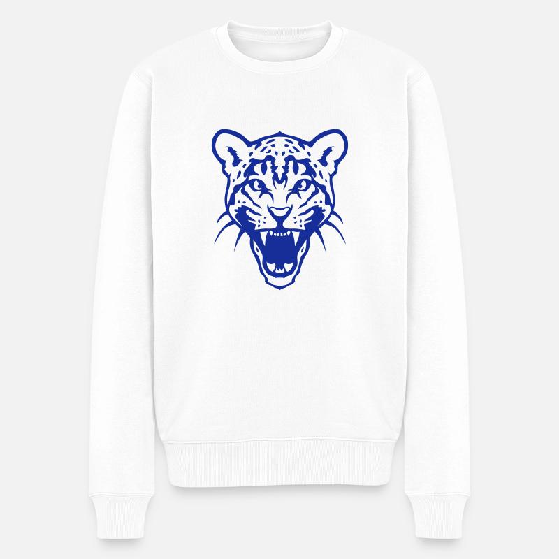 leopards gueule ouverte - Pull Premium bio Homme - blanc