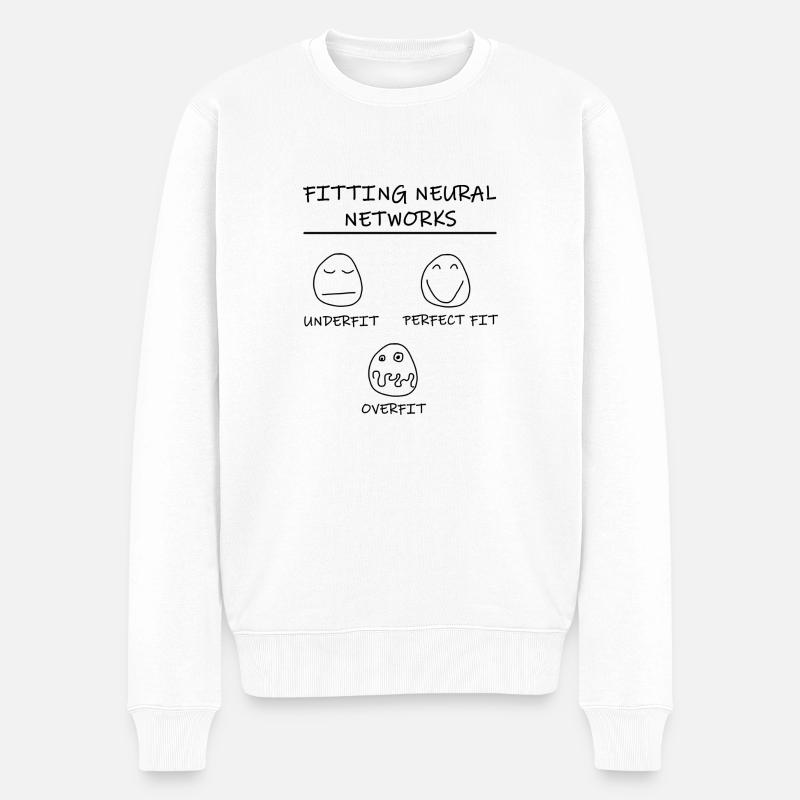 Datascience: Ajustement de modèle de réseaux neuronaux (noir) - Pull Premium bio Homme - blanc