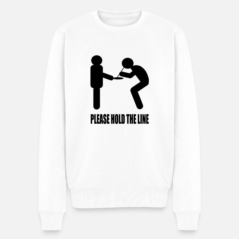 Please Hold The Line - Männer Premium Bio Pullover - Weiß