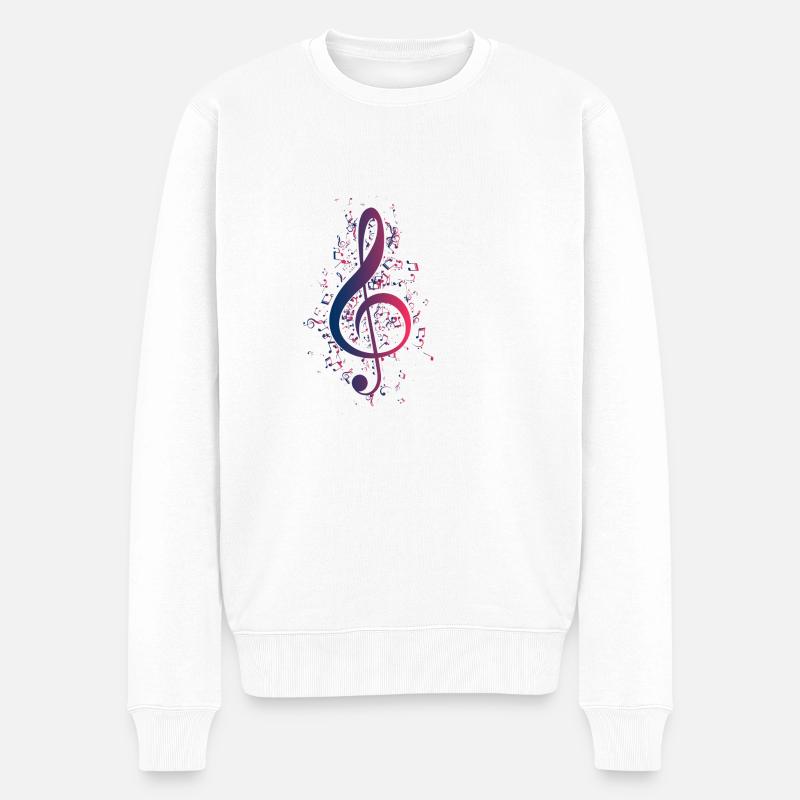 music - Pull Premium bio Homme - blanc