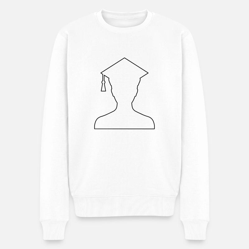 Student - Männer Premium Bio Pullover - Weiß