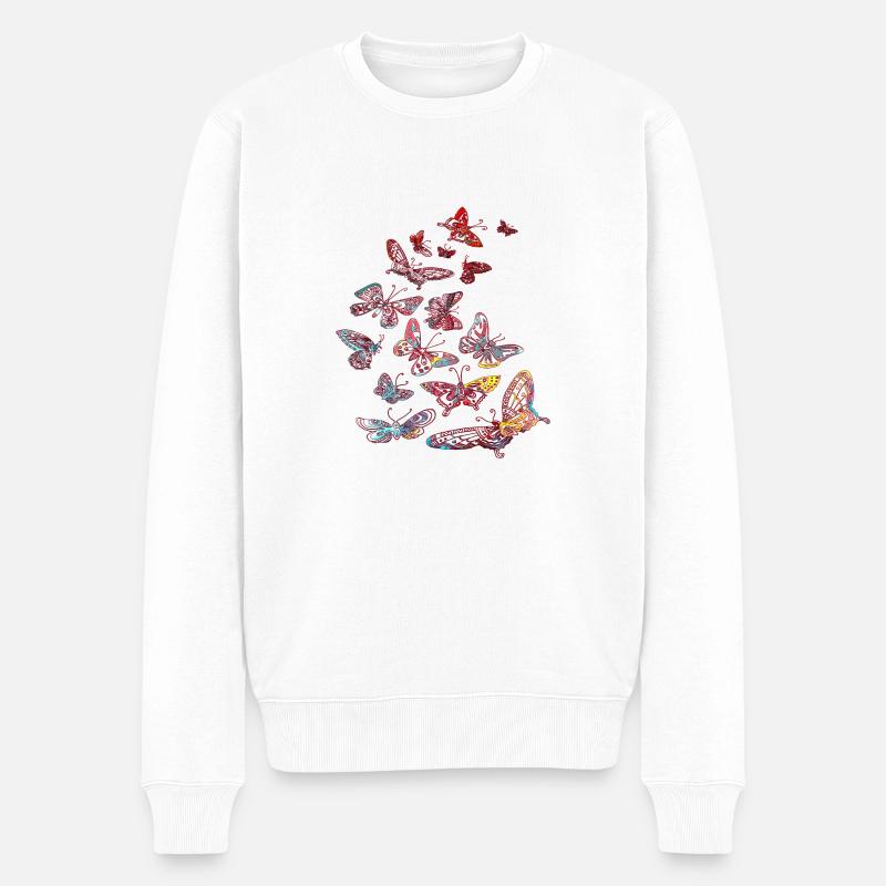 Tatouage de papillon - Pull Premium bio Homme - blanc