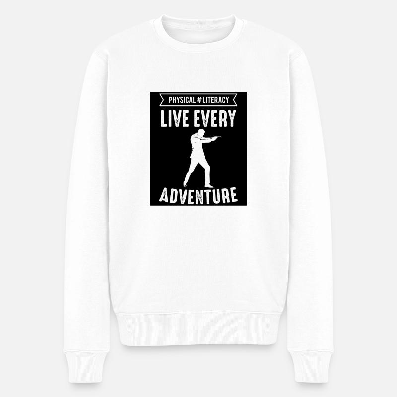 Live Everyday with Adventure - Männer Premium Bio Pullover - Weiß