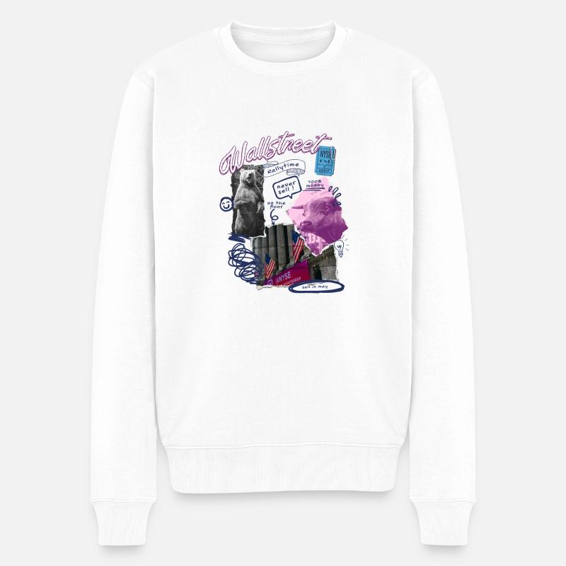 Wallstreet Fan Börsen Fan - Männer Premium Bio Pullover - Weiß