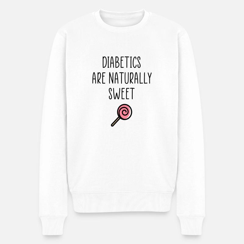 Diabetiker-Spaß-Zitat - Männer Premium Bio Pullover - Weiß