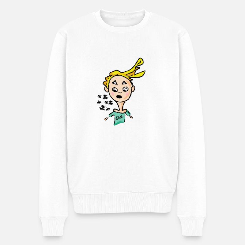 Comic Liebe - Funny Junge - Männer Premium Bio Pullover - Weiß