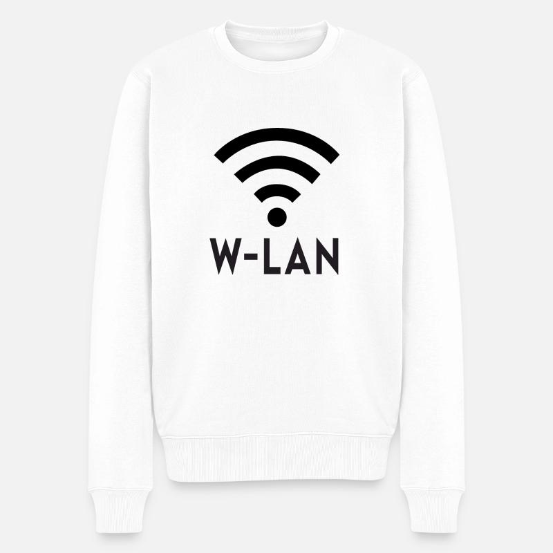 W-LAN - Männer Premium Bio Pullover - Weiß