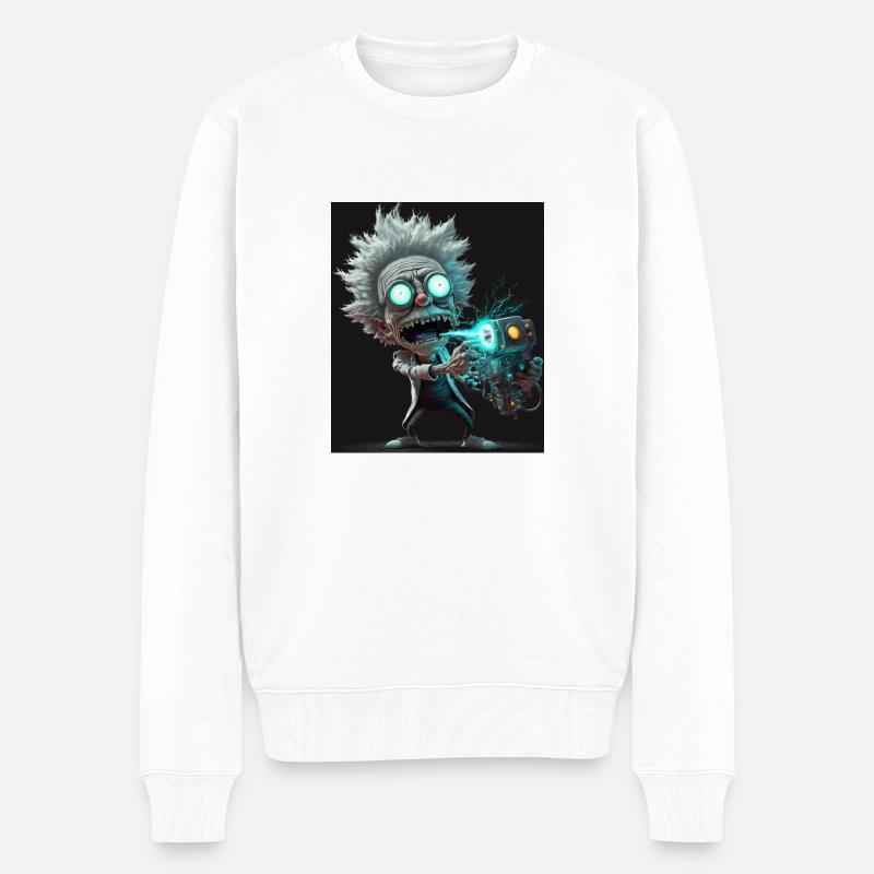 Crazzy Rick - Männer Premium Bio Pullover - Weiß