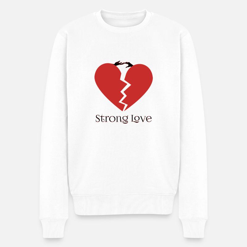 Starke Liebe - Männer Premium Bio Pullover - Weiß