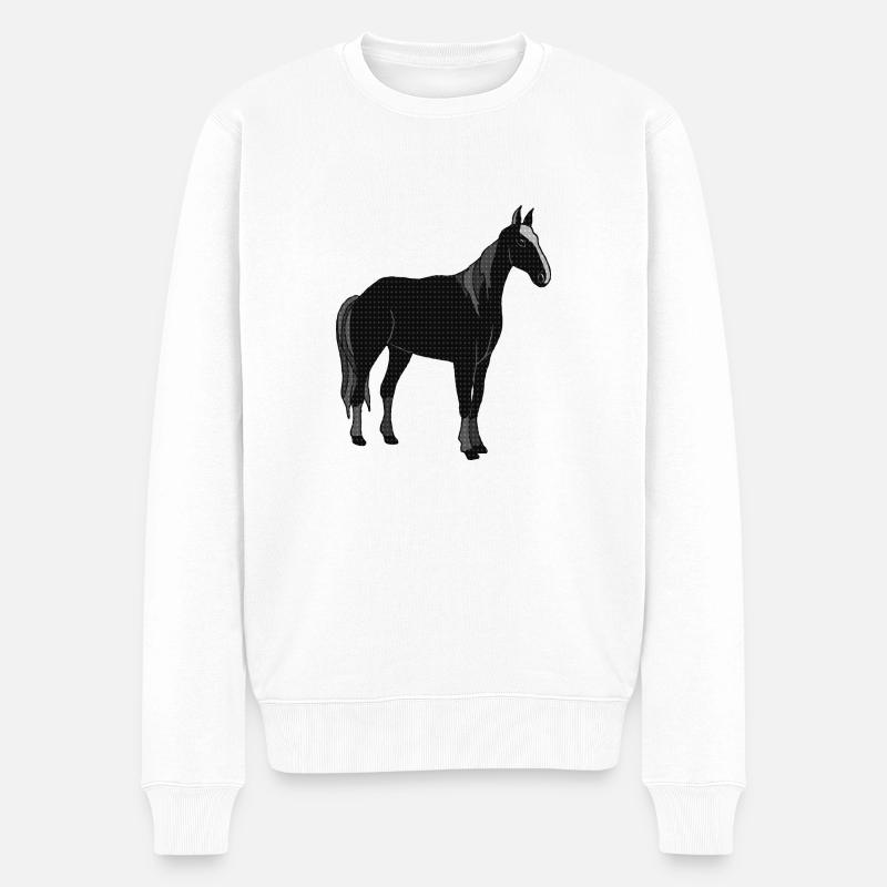 Pferd - Männer Premium Bio Pullover - Weiß