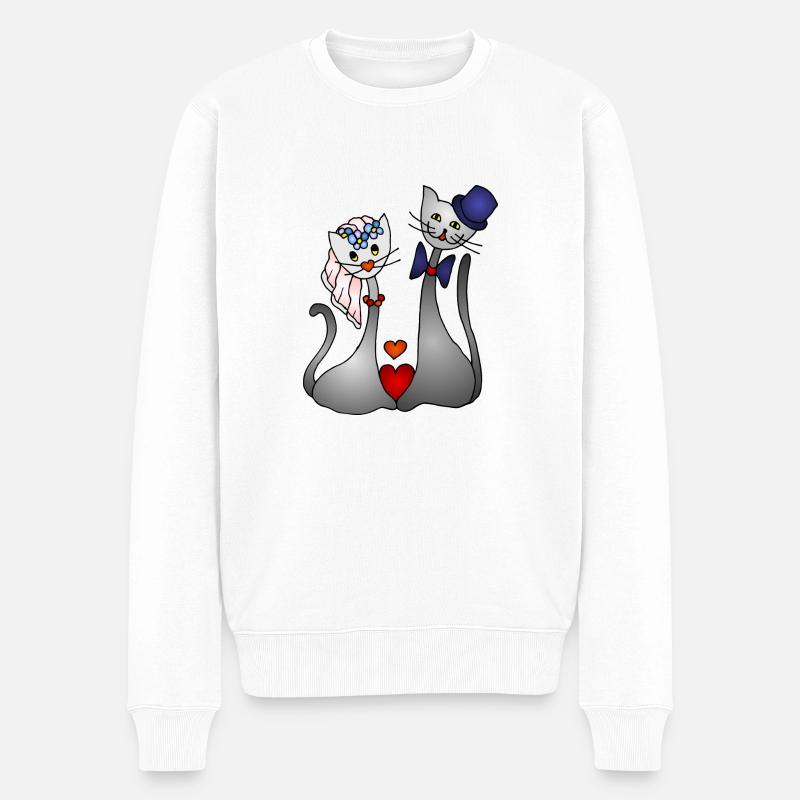 Chats - Pull Premium bio Homme - blanc