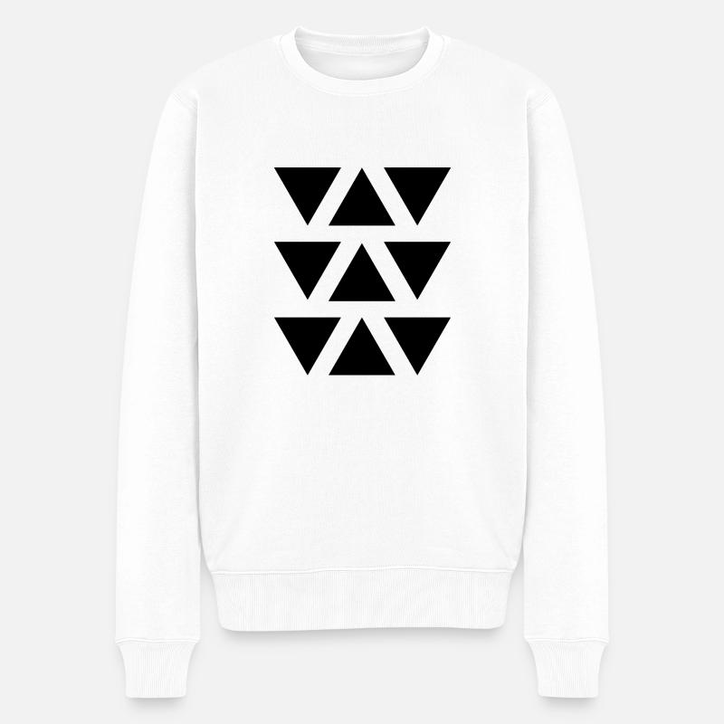 Forme géométrique triangle - Pull Premium bio Homme - blanc