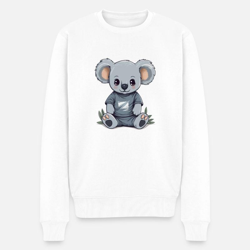 süßer Koala - Männer Premium Bio Pullover - Weiß