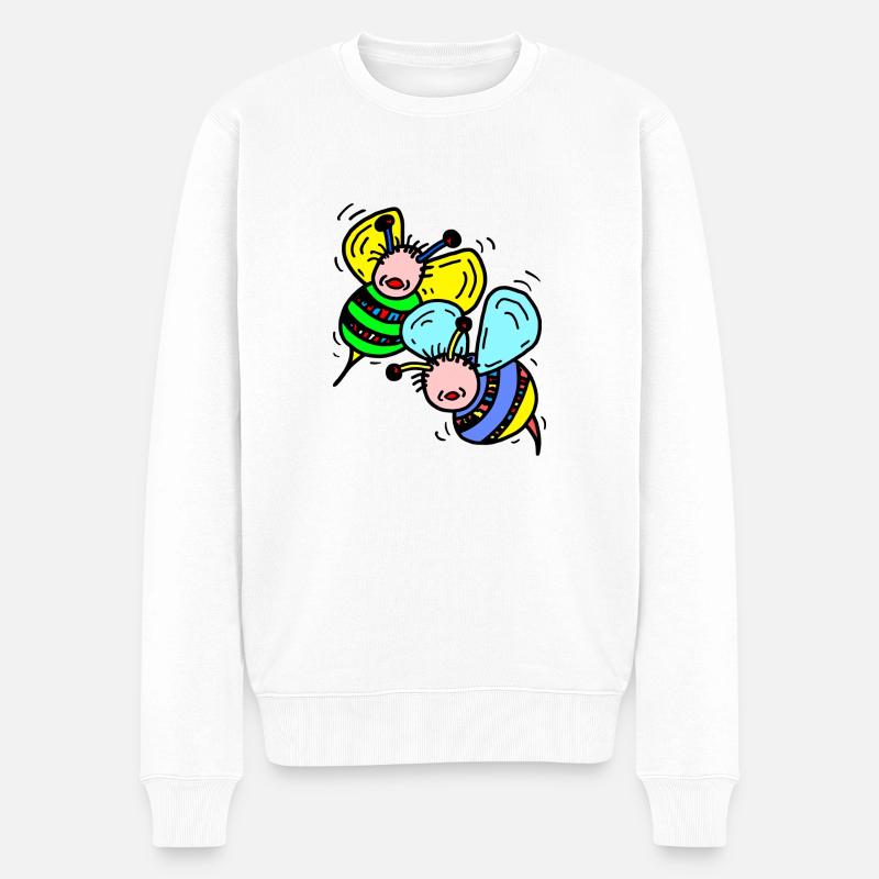 Bienen - Männer Premium Bio Pullover - Weiß