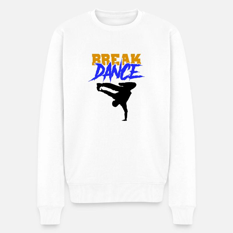 break dance - Männer Premium Bio Pullover - Weiß
