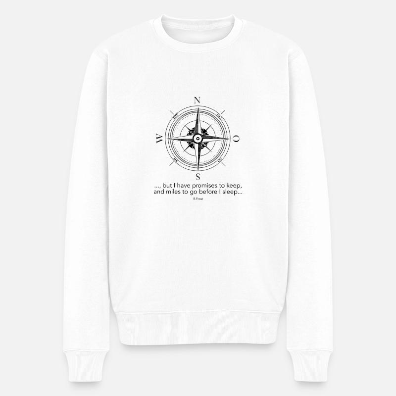 Kompass - Männer Premium Bio Pullover - Weiß