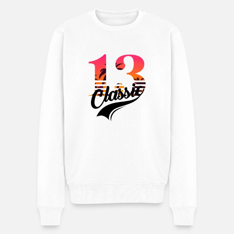 Numéro 13 - 13ème anniversaire - Pull Premium bio Homme - blanc