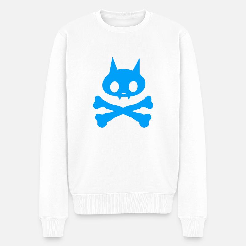 Chat squelette Garçon - Pull Premium bio Homme - blanc