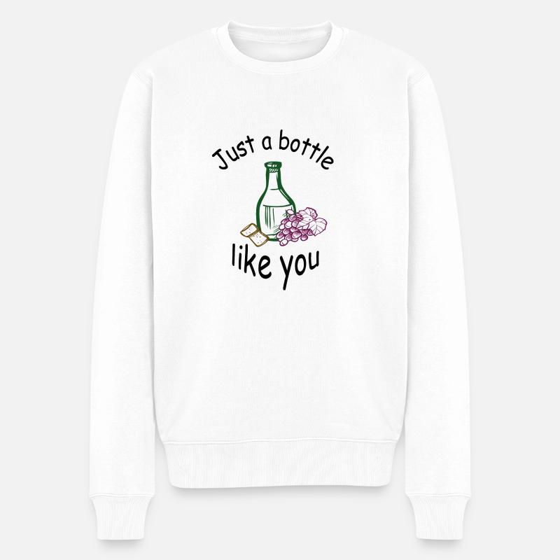 Just a bottle like you - Männer Premium Bio Pullover - Weiß