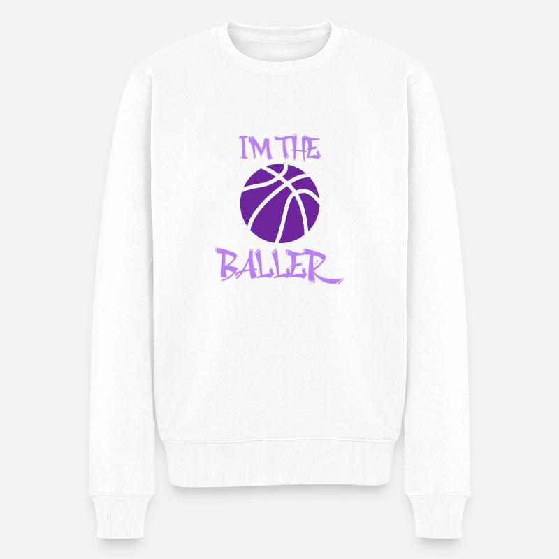 I'm the Baller - Männer Premium Bio Pullover - Weiß