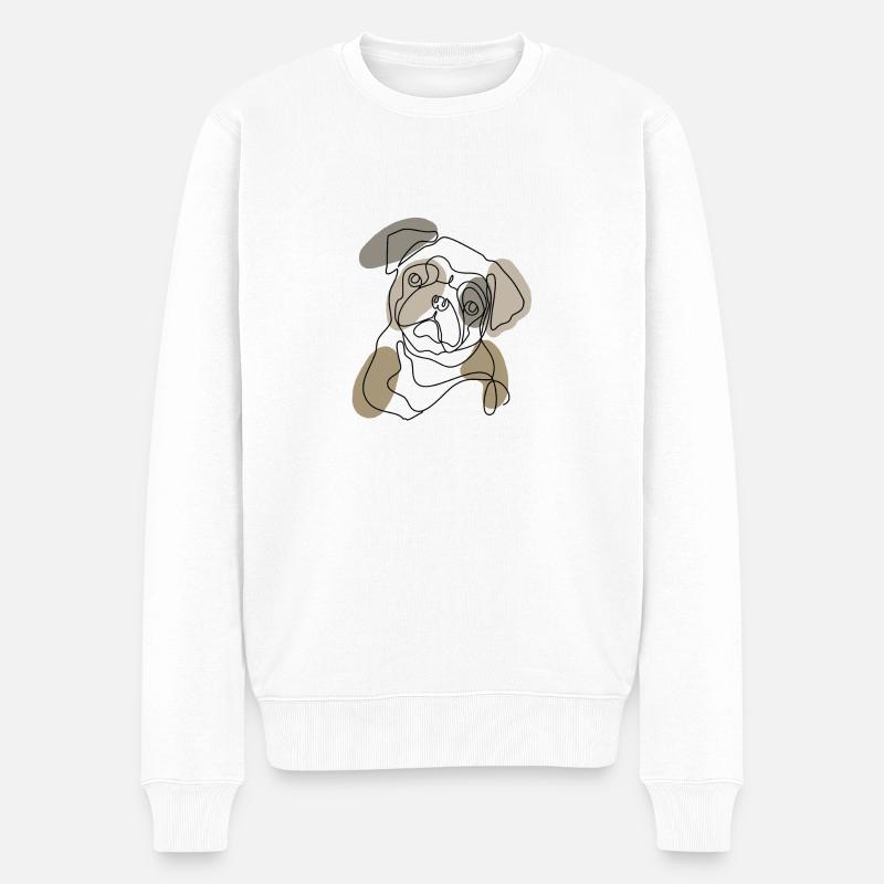 MOPS EINE ZEILE - Männer Premium Bio Pullover - Weiß