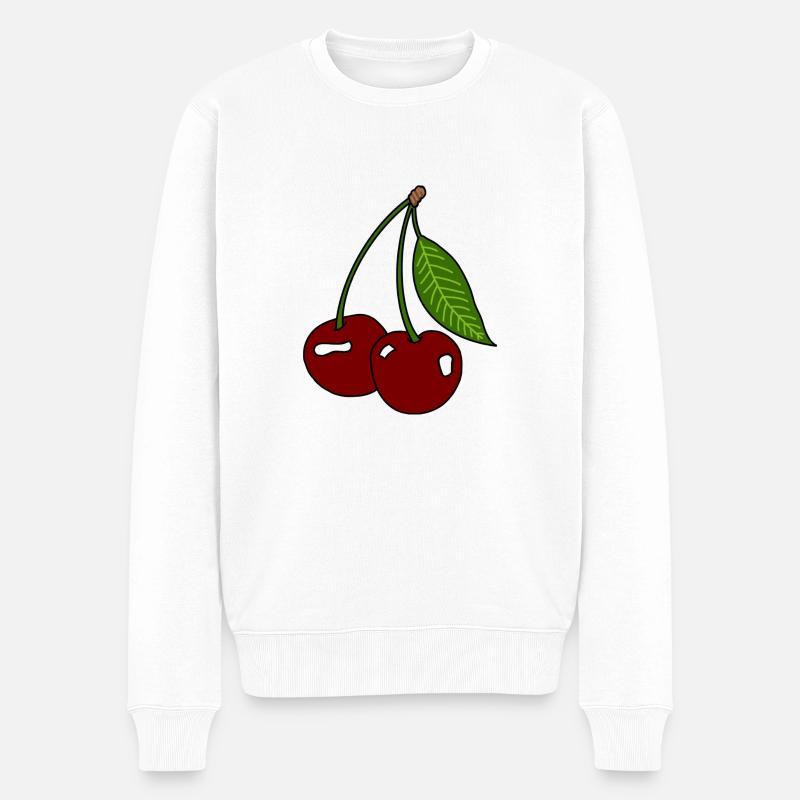 Cerises - Pull Premium bio Homme - blanc