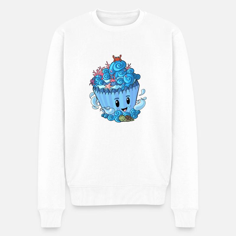 Sea Cupcake - Männer Premium Bio Pullover - Weiß