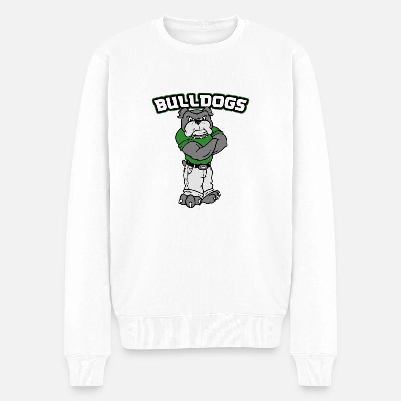 Bulldogge - Männer Premium Bio Pullover - Weiß