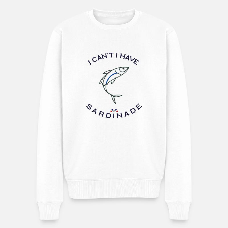 I CAN'T I HAVE SARDINADE - Pull Premium bio Homme - blanc