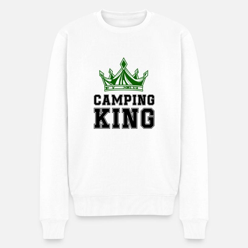 camping king - Männer Premium Bio Pullover - Weiß