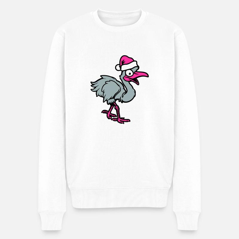 strauß comic weihnachten - Männer Premium Bio Pullover - Weiß