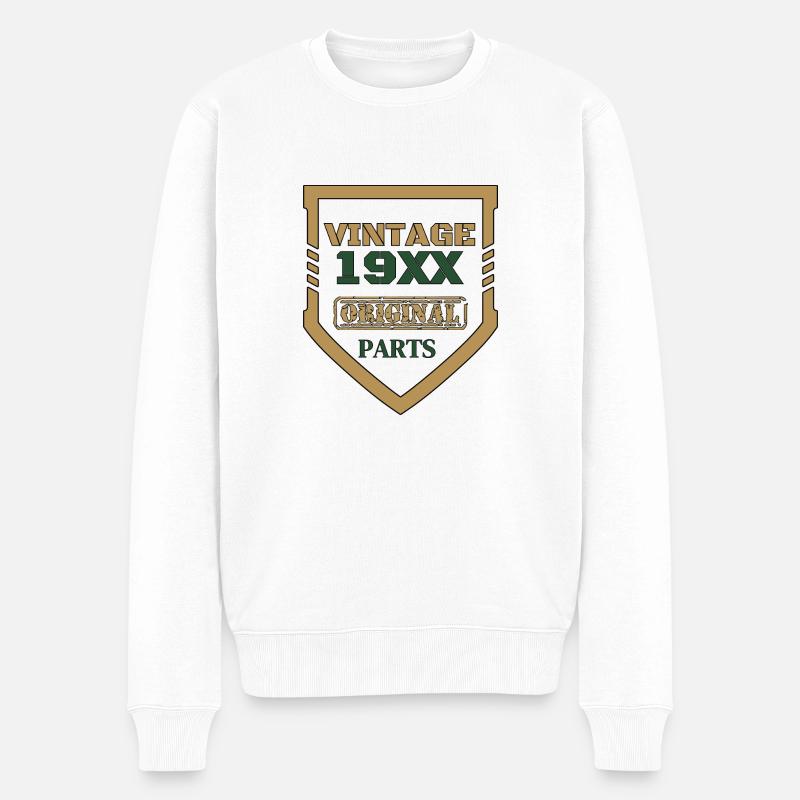 Vintage 19XX Originalteile - Männer Premium Bio Pullover - Weiß