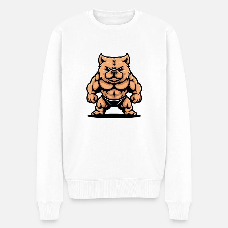 hund comic - Männer Premium Bio Pullover - Weiß