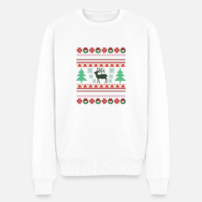 Motif Noel Retro 2 - Pull Premium bio Homme - blanc