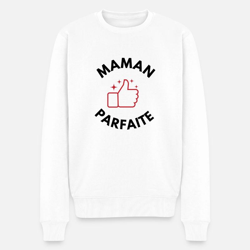 Perfect Mom - Mama Geschenkidee - Männer Premium Bio Pullover - Weiß
