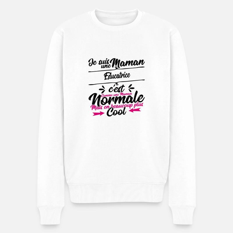 Maman Educatrice cadeau - Pull Premium bio Homme - blanc