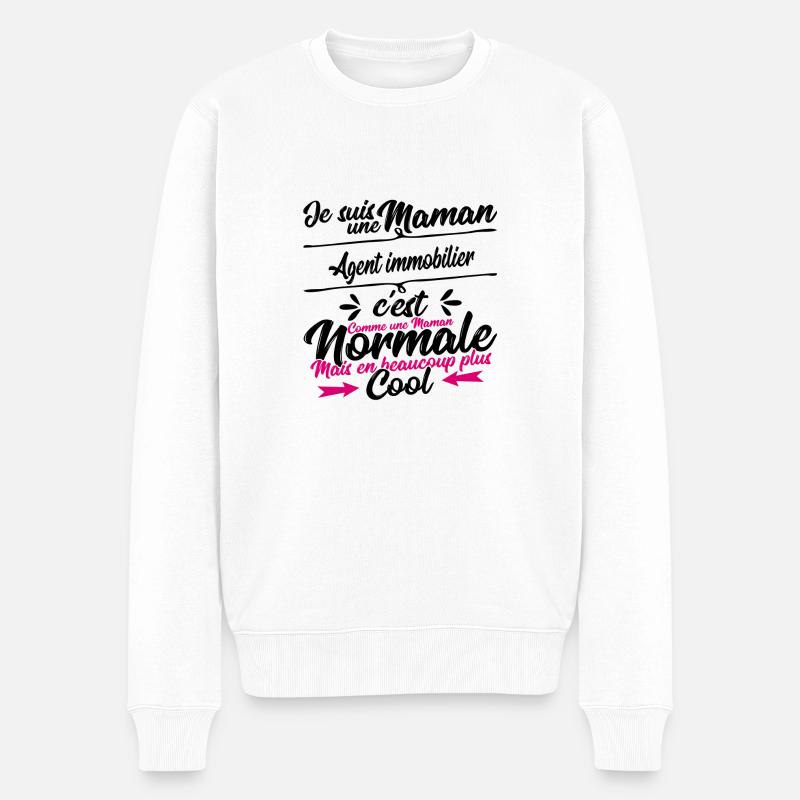Maman Agent immobilier cadeau - Pull Premium bio Homme - blanc