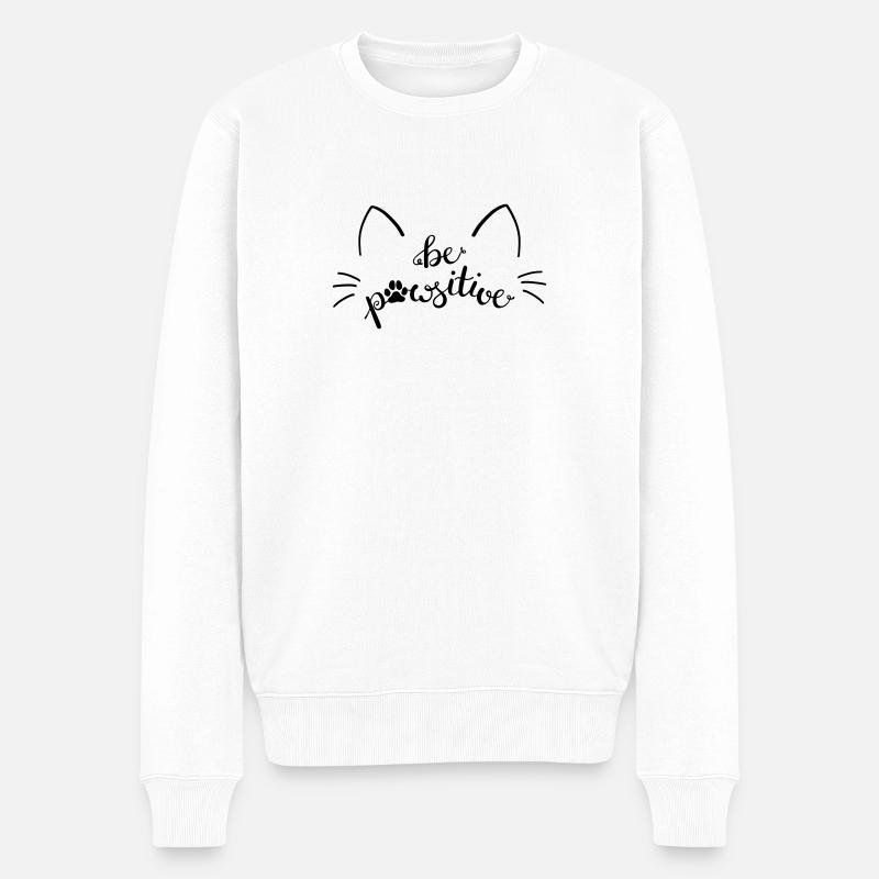 Le chat est pattesitif - Pull Premium bio Homme - blanc