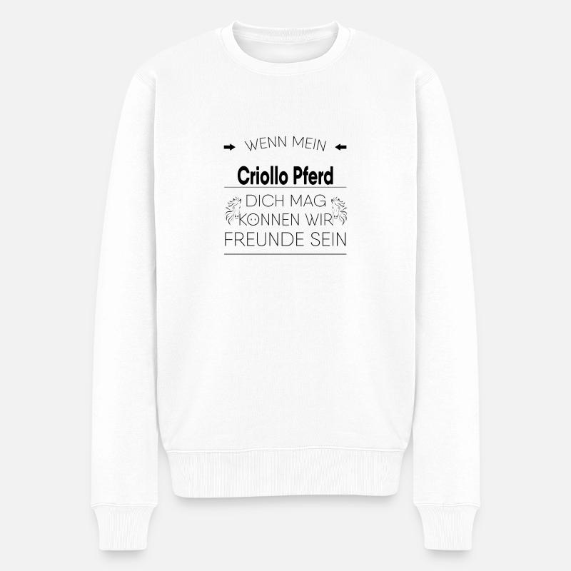 Criollo Pferd Geschenk - Männer Premium Bio Pullover - Weiß